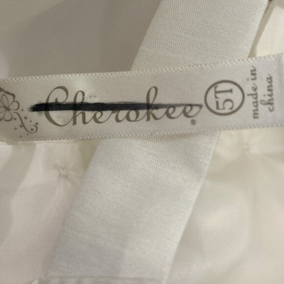 Cherokee SZ 5T Ivory Satin Pink Embroidered Formal Party Easter Church Dress - Picture 8 of 10